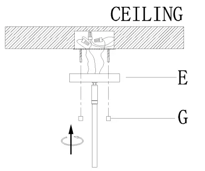 ZEVNI A04382 Volker 22 Inch Wide Black Ceiling Light-7