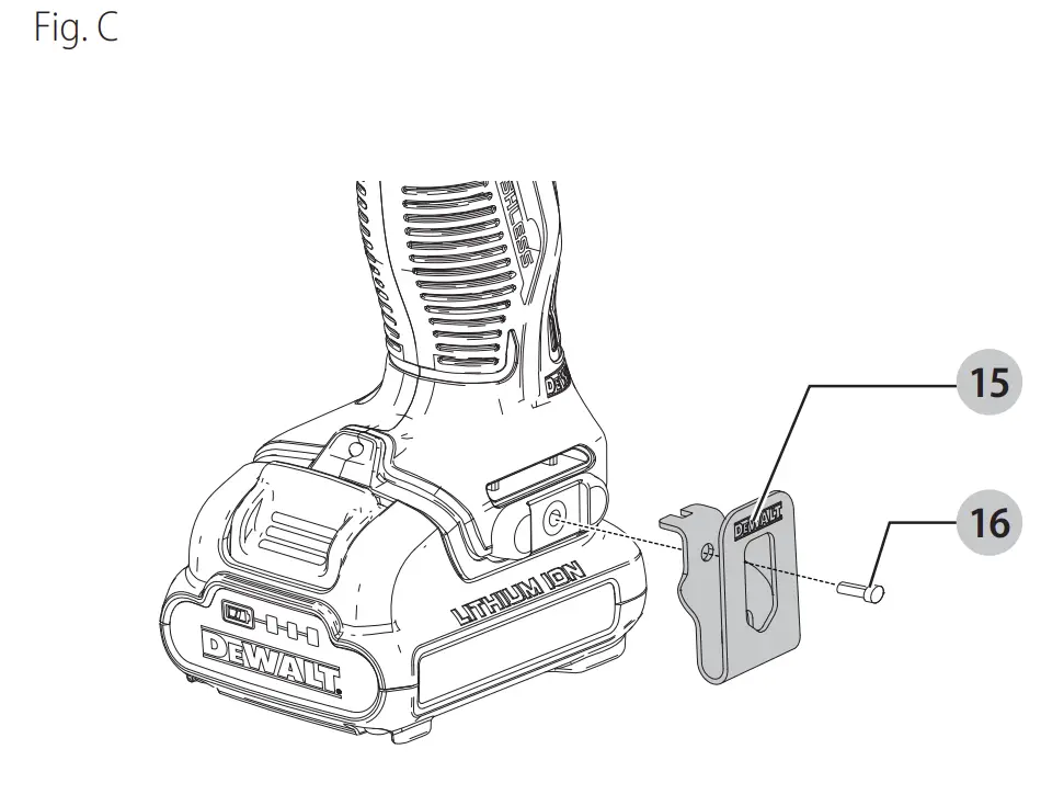 DCD703 Cordless Brushless Multi Head Drill Driver Use Instruction illustration