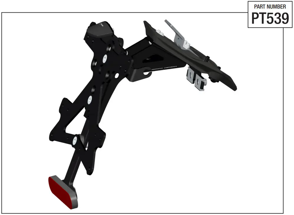 rizoma PT539 Fox License Plate Support Kit - Figure 1