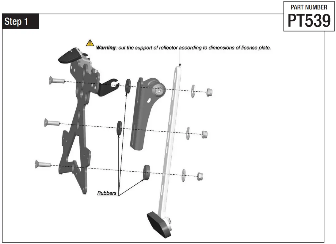 rizoma PT539 Fox License Plate Support Kit - Figure 4