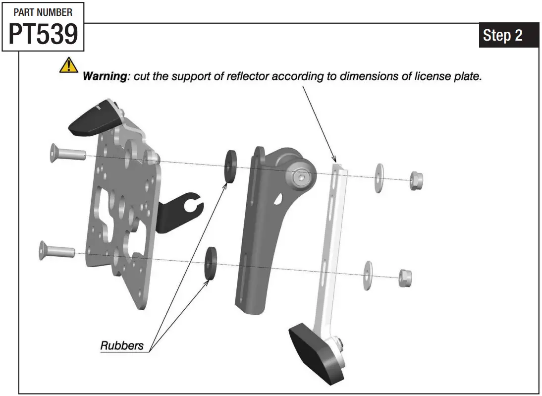 rizoma PT539 Fox License Plate Support Kit - Figure 5
