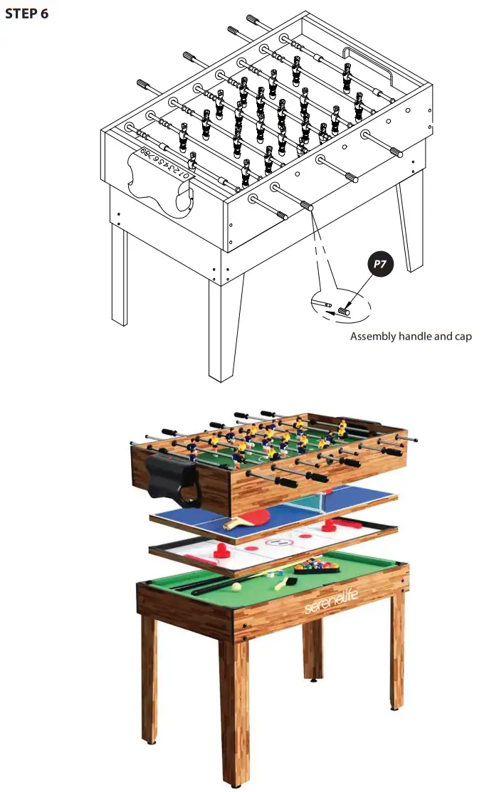 serenelife SLMTGTBL41 4 In 1 Multi Function Game Table - fig 5