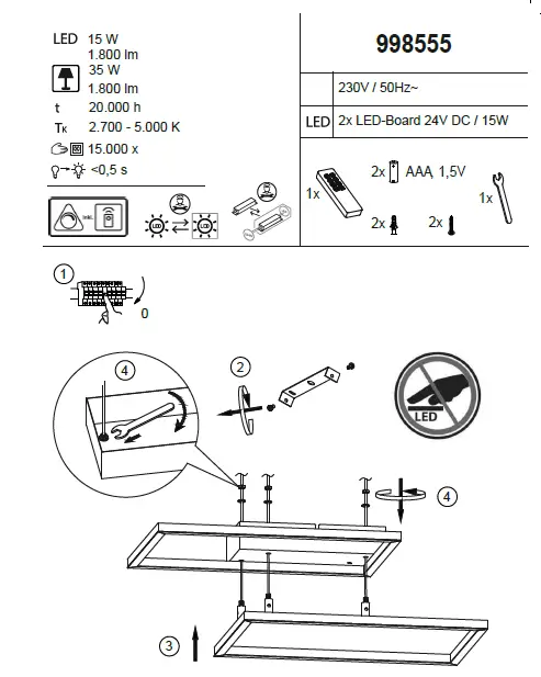 Leuchten-Direkt-14018-60-IVEN-Ceiling-Light-LED-Light-Instruction-Manual-fig-1
