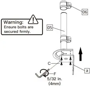 ErGear Monitor Desk Mount EGDS6 Instruction Manual Clamp Mounting