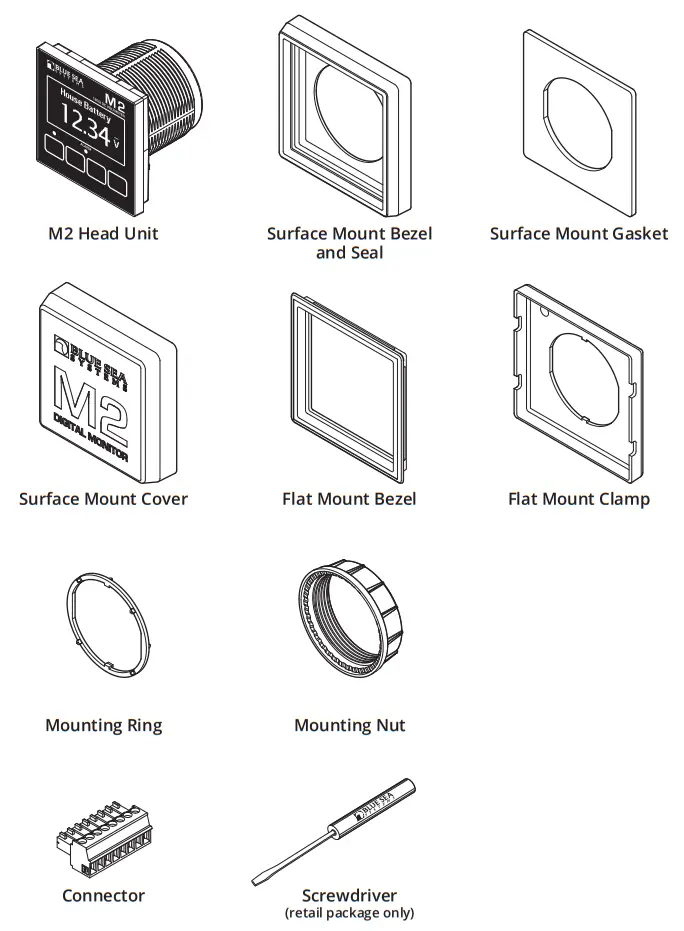 BLUE SEA SYSTEMS M2 OLED Digital Monitor 1833 DC Voltmeter