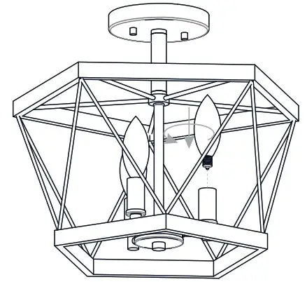 QUOIZEL QSF5595AWN Wintergreen 15 Inch 3 Light Aged Walnut Semi Flush Mount - INSTALLATION 6