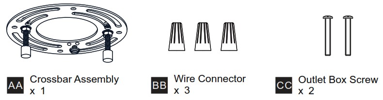 QUOIZEL QSF5595AWN Wintergreen 15 Inch 3 Light Aged Walnut Semi Flush Mount - MOUNTING HARDWARE