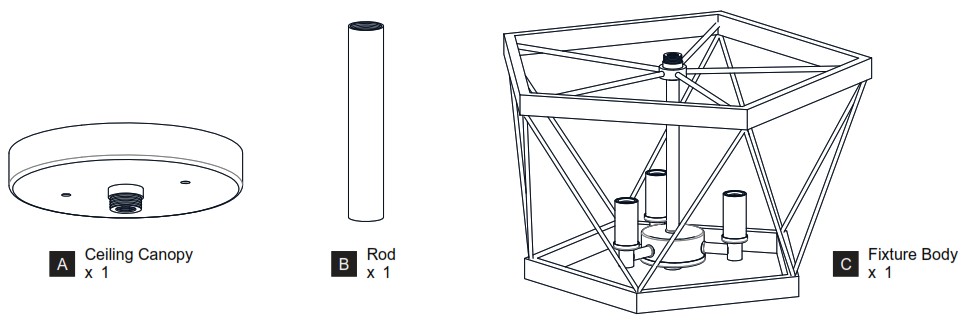QUOIZEL QSF5595AWN Wintergreen 15 Inch 3 Light Aged Walnut Semi Flush Mount - PACKAGE CONTENTS 2