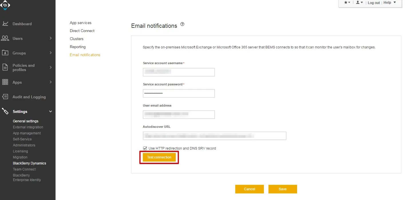 BlackBerry UEM Notifications product