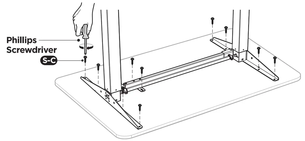 PrimeCables Cab N06 22D Manual Ergo Standing Desk Frame - fig 1