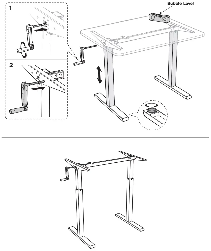PrimeCables Cab N06 22D Manual Ergo Standing Desk Frame - fig 3