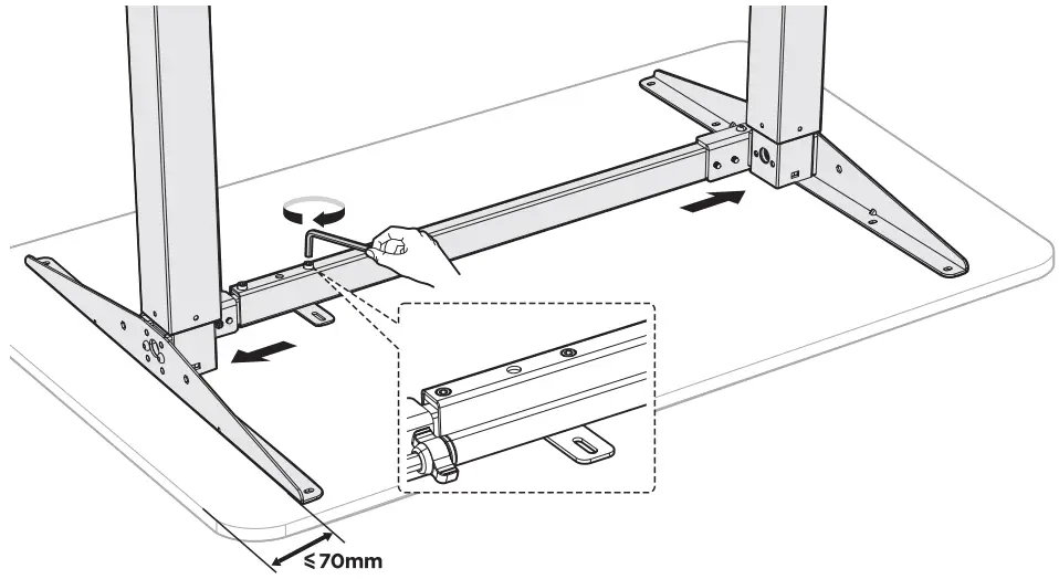 PrimeCables Cab N06 22D Manual Ergo Standing Desk Frame - fig 8