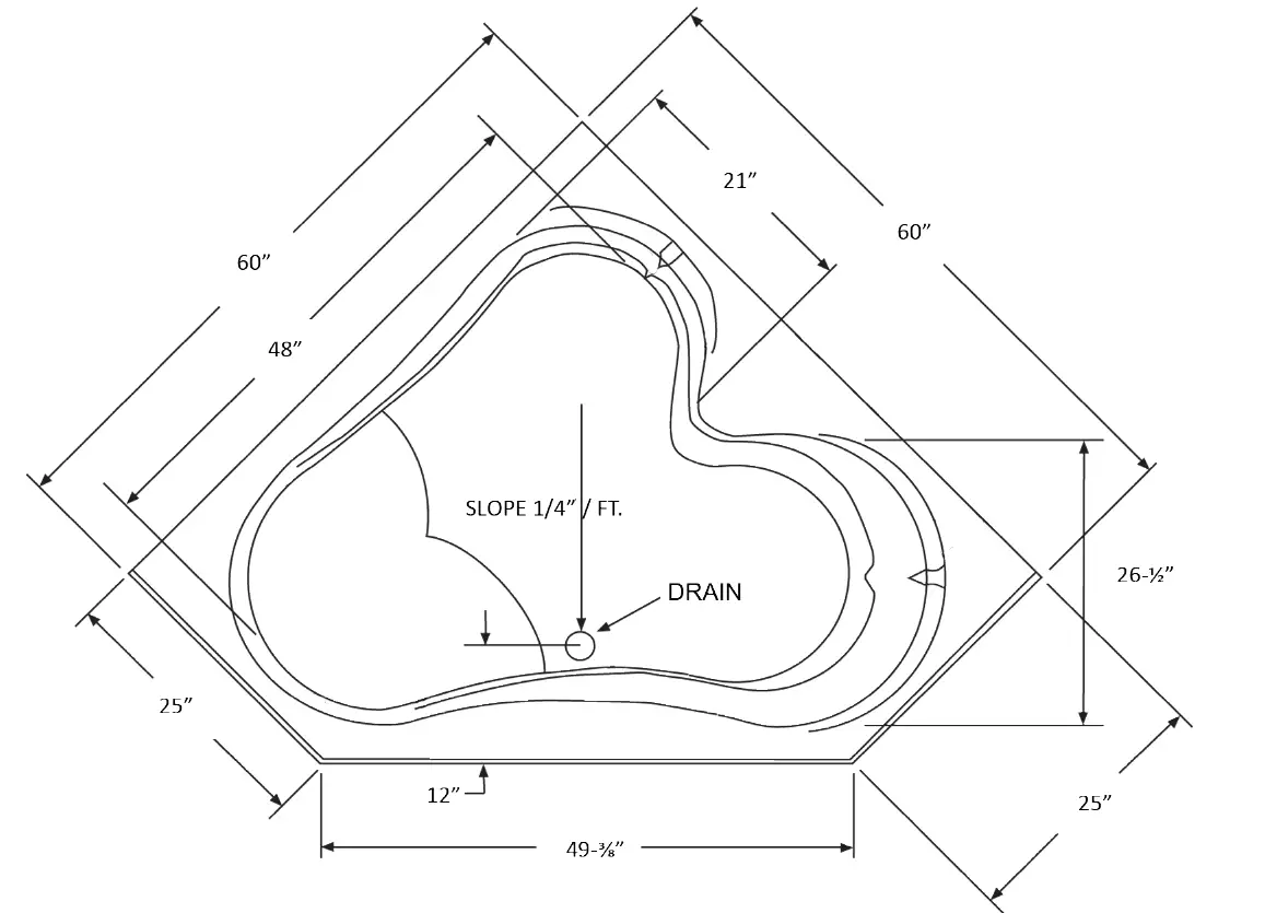 MANSFIELD 3781197 Acrylic Swirl-Way Bathtub 3