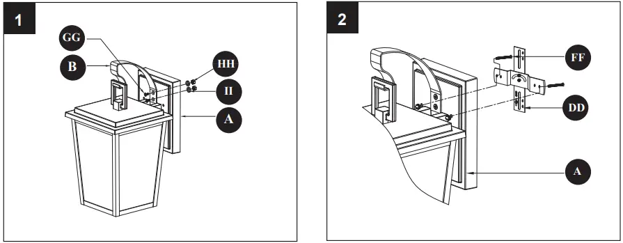 allen roth 81006 Airy 3-Light Outdoor Coal Lantern Wall Mount - Figure 1