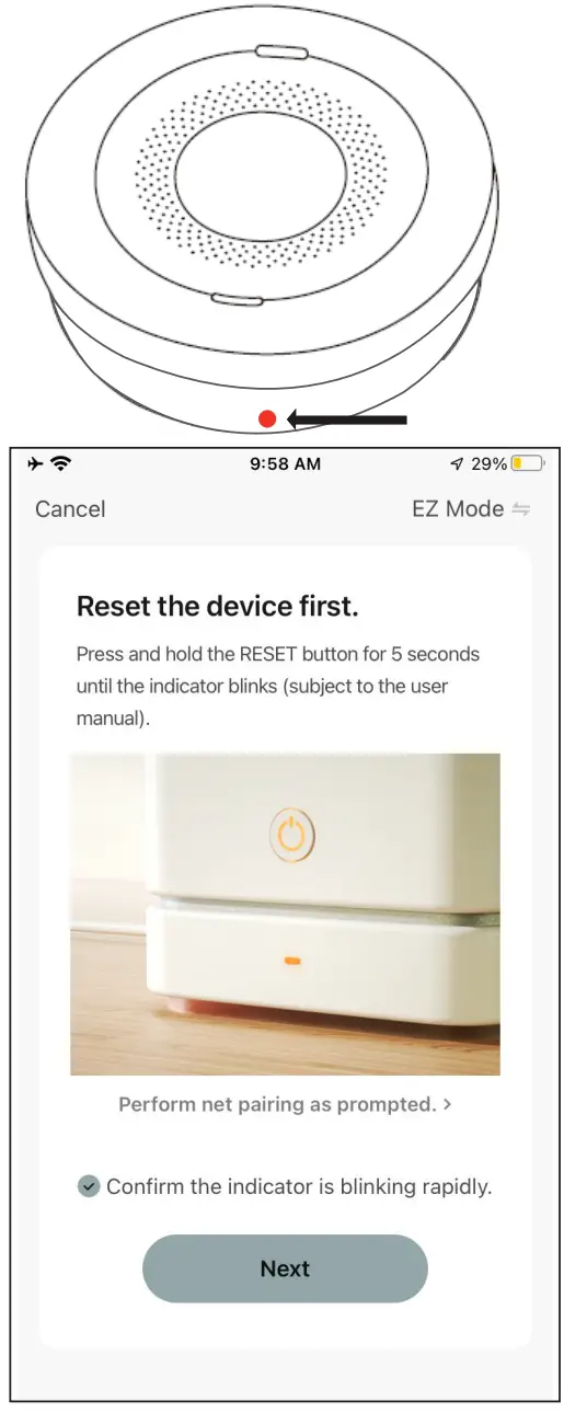 WASSERSTEIN SCO7CN Combination Smoke and Carbon Monoxide Alarm - control button