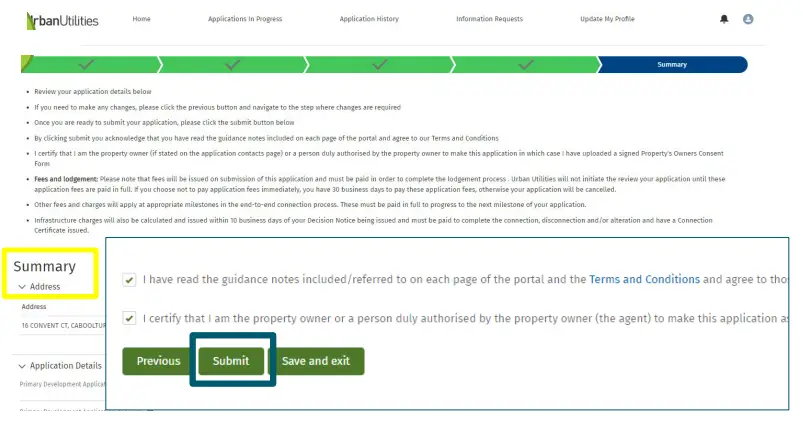 Urban Utilities Developer Services Portal - Figure 10