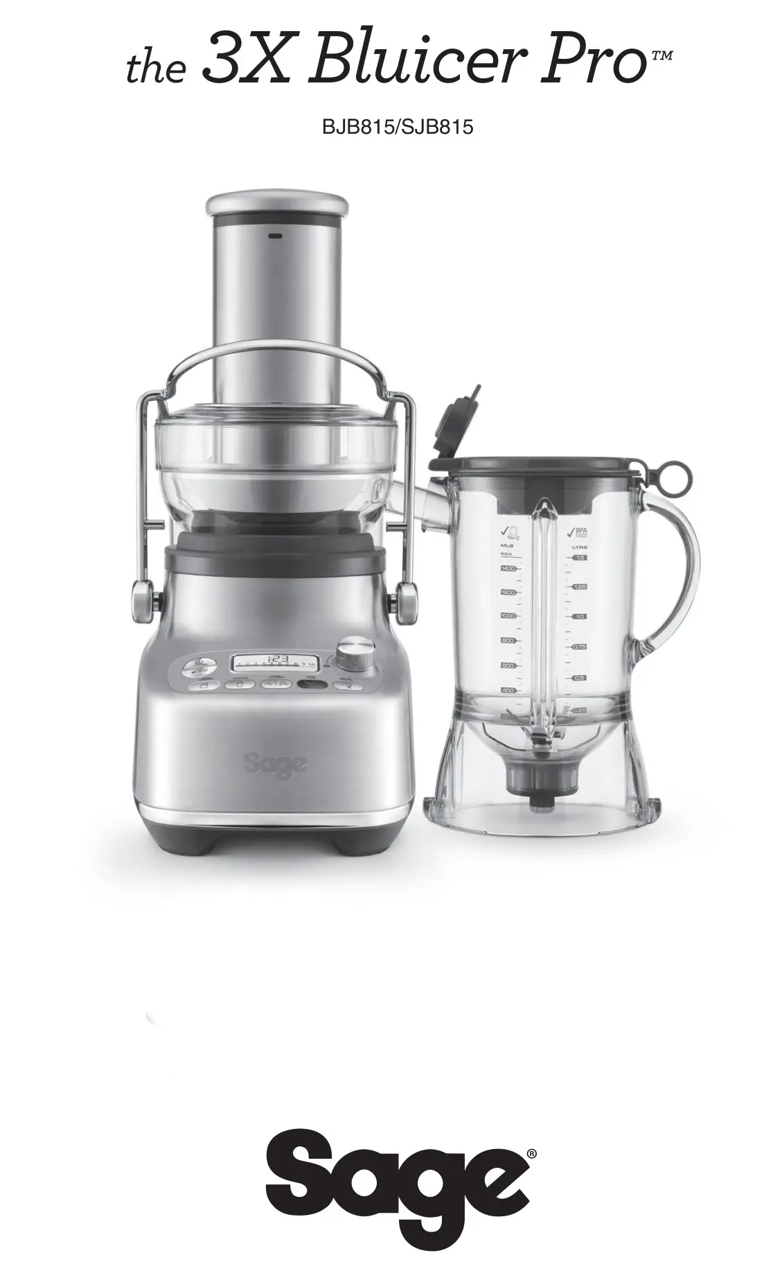 Sage the 3X Bluicer Pro BJB815 SJB815 User Guide