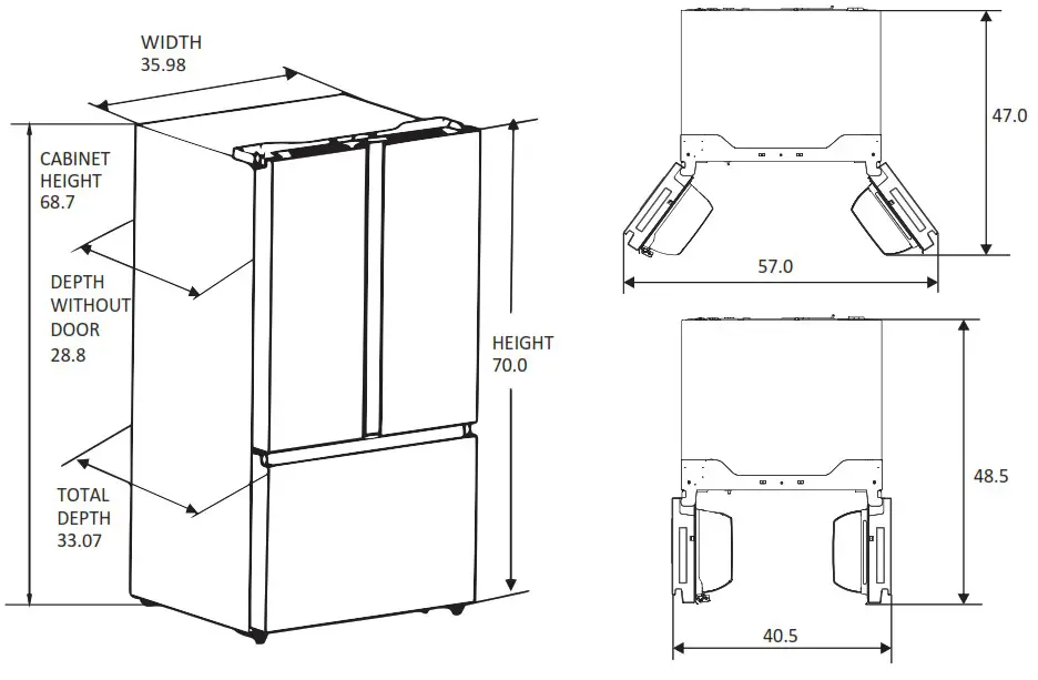 Hisense HRF266N6CSE 26.6 cu.ft French Door Refrigerator - Product Overview 1