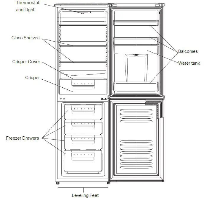 Montpellier Domestic Appliances Ltd-MS175DW-Freestanding-Fridge-Freezer-with-Water-Dispenser-3