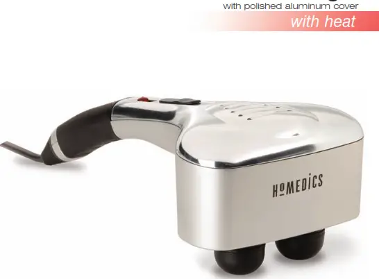 Homedics PA-MET1 Therapist Select Percussion Massager with Polished Aluminum Cover with Heat Instruction - Therapist Select