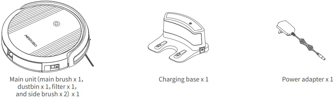 AiRROBO P10 Robot Vacuum Cleaner - Packing list