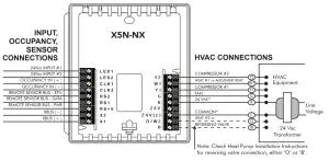 NT NetX X5N-NX Thermostat - Basic Wiring Diagram