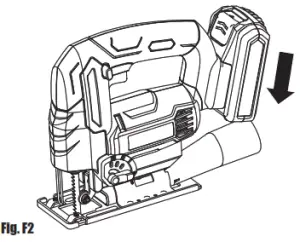 Wickes Cordless Jigsaw Owners - BATTERY PACK (SEE FIG. F1 2