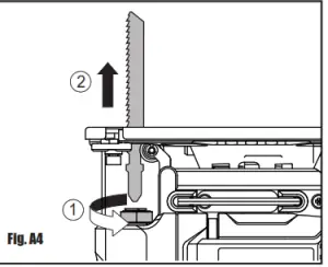 Wickes Cordless Jigsaw Owners - BLADE FITTING 4
