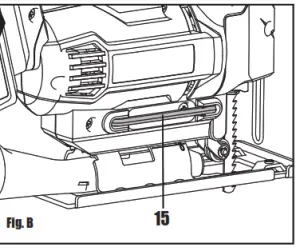 Wickes Cordless Jigsaw Owners - HEX KEY STORAGE SEE FIG. B