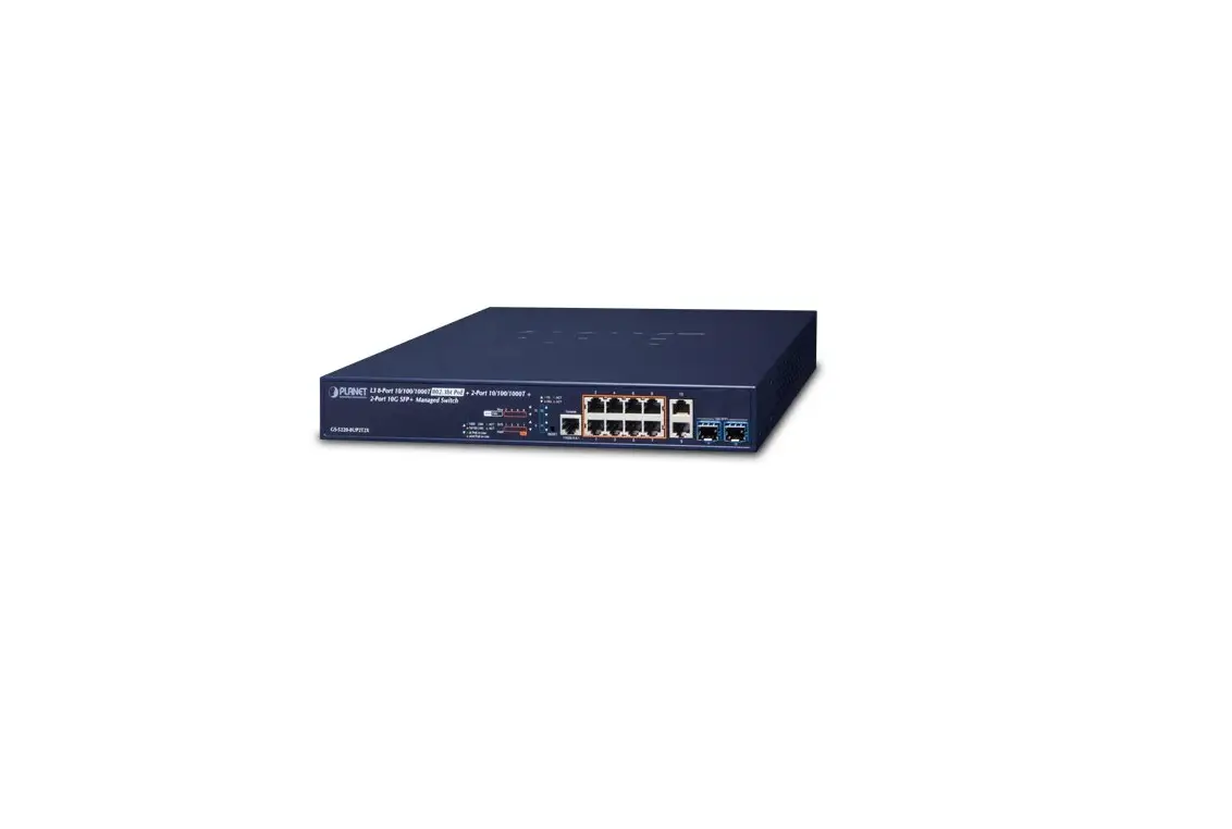 Planet Gs-5220-8up2t2x L3 8-port 10/100/1000t 802.3bt Poe + 2-port 10/100/1000t + 2-port 10g Sfp+ Managed Switch Installation Guide Planet Gs-5220-8up2t2x L3 8-port 10/100/1000t 802.3bt Poe + 2-port 10/100/1000t + 2-port 10g Sfp+ Managed Switch Installation Guide