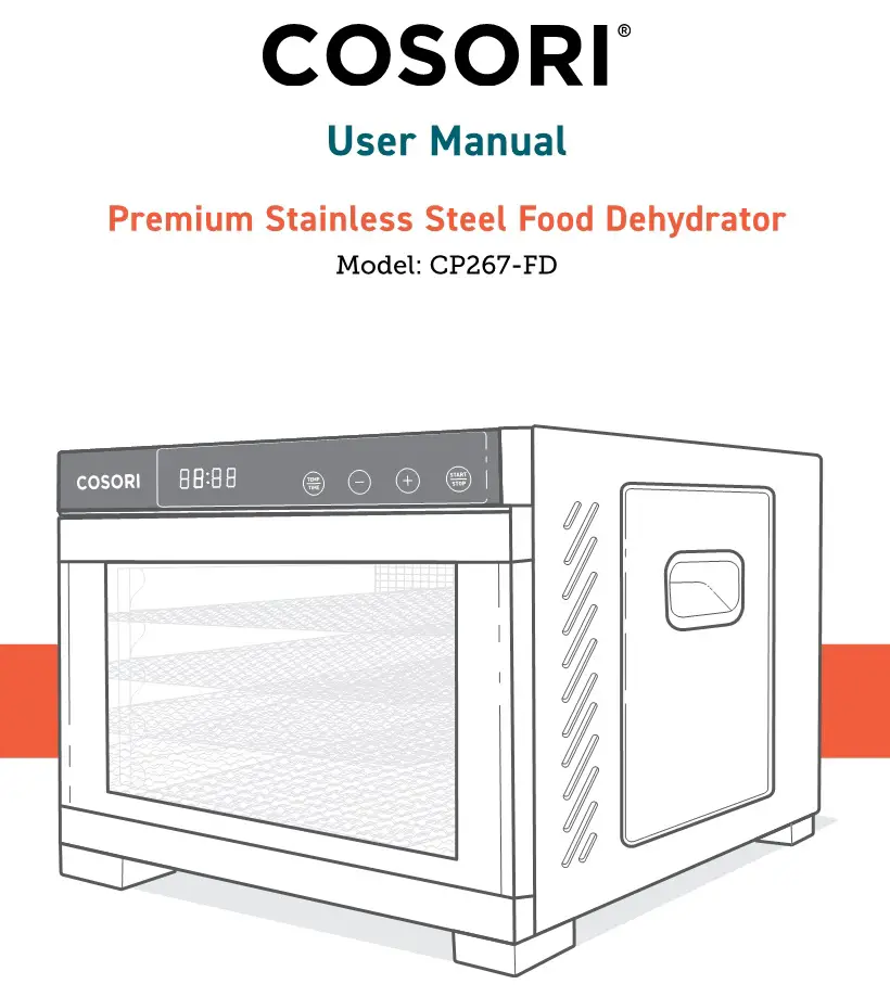 COSORI Premium Stainless Steel Food Dehydrator User Manual