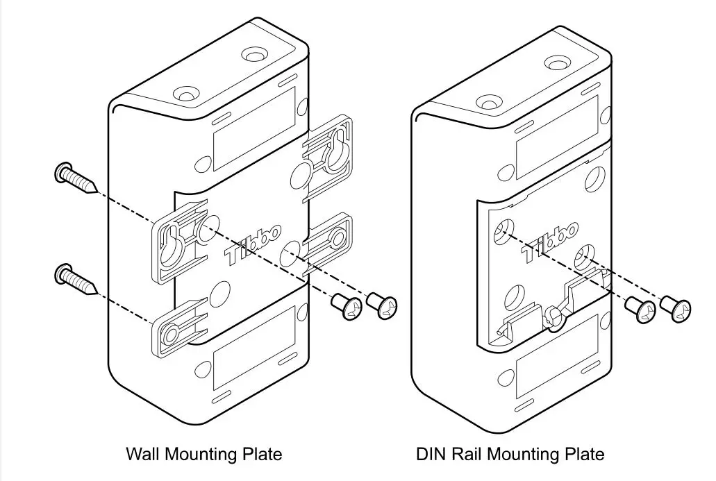 Tibbo WS1102 Programmable Wireless Controller - DIN Rail and Wall Mounting Plates