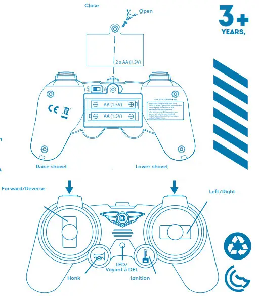 DRIVEN R-C Front end Loader - REPLACING REMOTE CONTROL BATTERIES