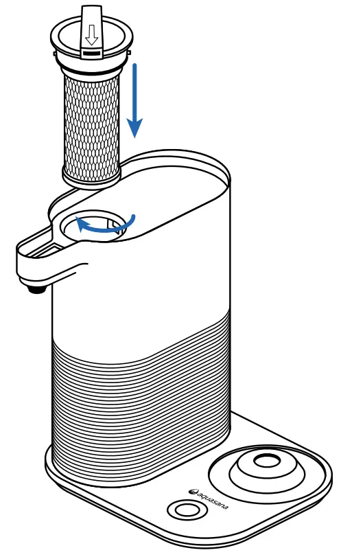 aquasana AQ CWM2 B Countertop Water Filter Clean Water Machine - attached filter