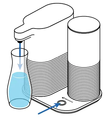 aquasana AQ CWM2 B Countertop Water Filter Clean Water Machine - dock button