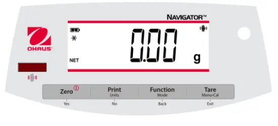 OHAUS NV123 Navigator Series Portable Precision Balances - Controls