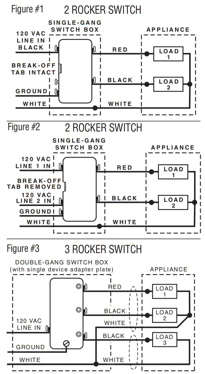 BROAN P2RW 2 Nutone Rocker Switch -