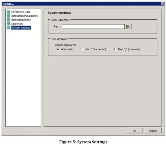 techedge BreakEstimator Software - System Settings