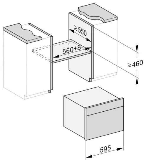 Miele DGC 7440 XL Steam Combination Oven - nstallation in a base unit