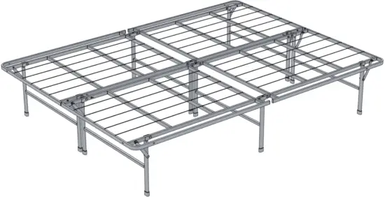 MELLOW HD NSB 14F FE 14 Inch Full Bifold Metal Platform Bed Frame Heavy Duty Steel Slats