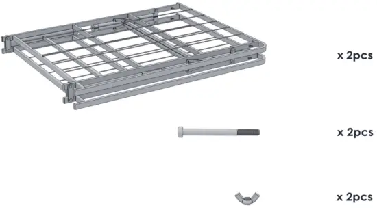 MELLOW HD NSB 14F FE 14 Inch Full Bifold Metal Platform Bed Frame Heavy Duty Steel Slats - FIg 2