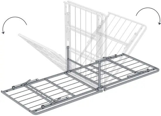 MELLOW HD NSB 14F FE 14 Inch Full Bifold Metal Platform Bed Frame Heavy Duty Steel Slats - FIg 3