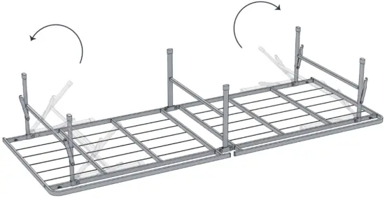 MELLOW HD NSB 14F FE 14 Inch Full Bifold Metal Platform Bed Frame Heavy Duty Steel Slats - FIg 4