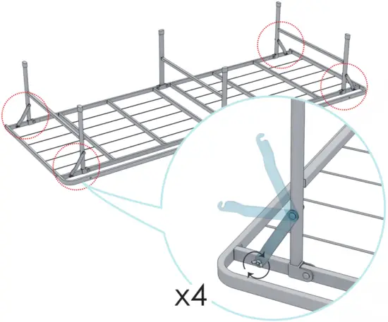 MELLOW HD NSB 14F FE 14 Inch Full Bifold Metal Platform Bed Frame Heavy Duty Steel Slats - FIg 5