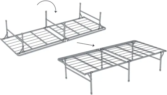 MELLOW HD NSB 14F FE 14 Inch Full Bifold Metal Platform Bed Frame Heavy Duty Steel Slats - FIg 6