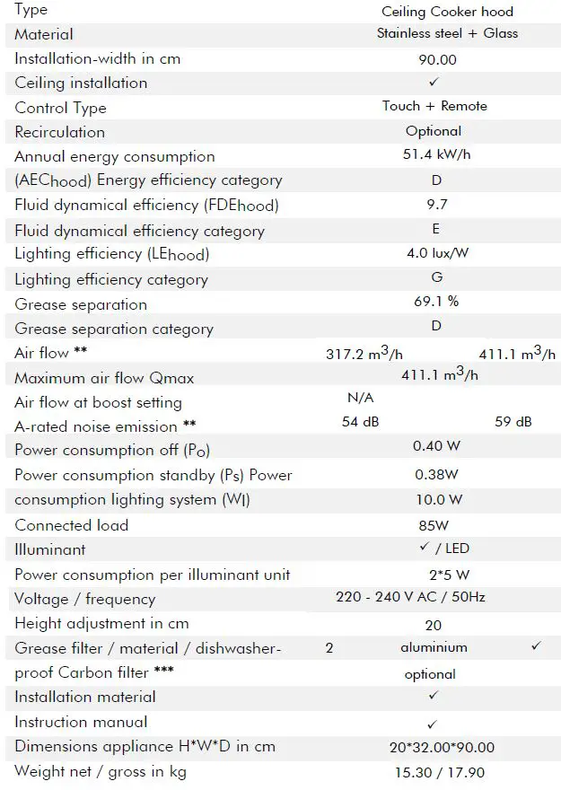 ViandPRO VP-CH93WHTSS Aria Flush Fit Ceiling Hood-fig4