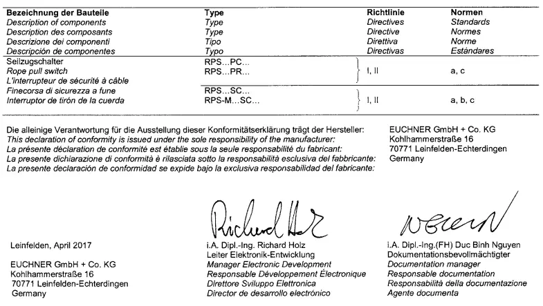 Euchner ISO 13849-1 Rope Pull Switches RPS-fig22