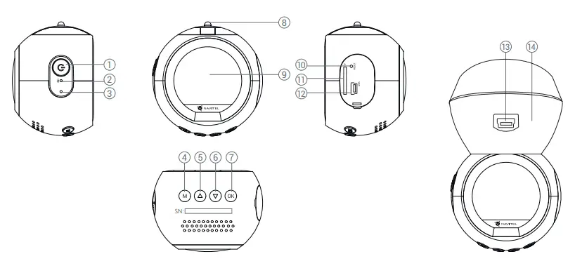 NAVITEL R10 Dash Cam Device layout