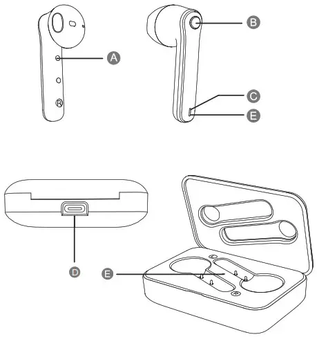 MICCELL M12 TWS Wireless Bluetooth Earbuds - Main user interface