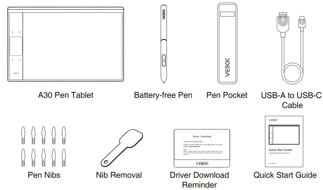 VEIKK A30 Graphic Pen Tablet - figure 3